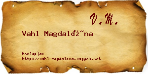 Vahl Magdaléna névjegykártya